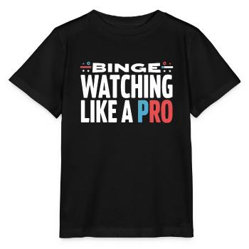 Binge Watching TV Marathon for Streaming Addicts - Stanley/Stella MINI CREATOR Kids’ T-Shirt - black - Front - Mikhail (115cm)