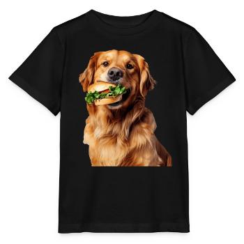 Golden retriever - T-shirt bio MINI CREATOR Stanley/Stella Enfant - noir - Devant - Mikhail (115cm)