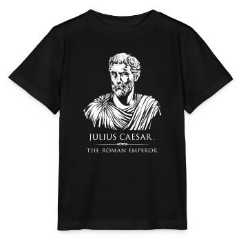 Statue de Jules César, l’empereur romain - T-shirt bio MINI CREATOR Stanley/Stella Enfant - noir - Devant - Mikhail (115cm)