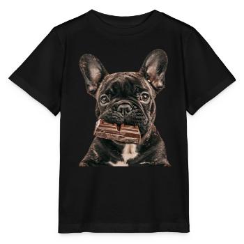 Bouledogue français - T-shirt bio MINI CREATOR Stanley/Stella Enfant - noir - Devant - Mikhail (115cm)