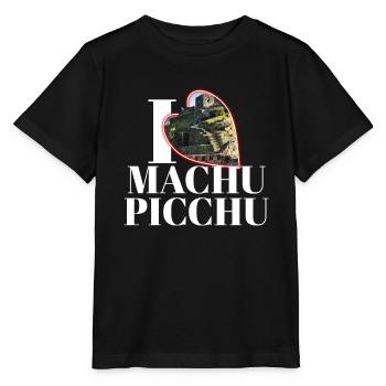 J’aime le panorama de montagne du Machu Picchu - T-shirt bio MINI CREATOR Stanley/Stella Enfant - noir - Devant - Mikhail (115cm)