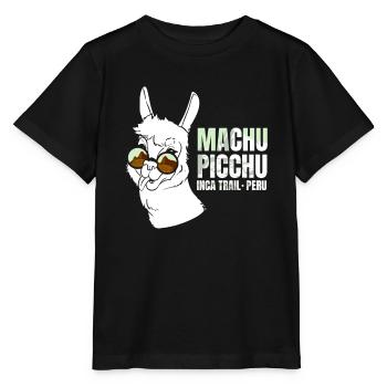 Machu Picchu Lama Chemin de l’Inca Pérou - T-shirt bio MINI CREATOR Stanley/Stella Enfant - noir - Devant - Mikhail (115cm)