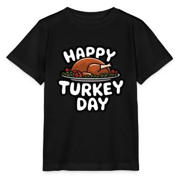Lustiger Thanksgiving Truthahn - Stanley/Stella Kinder T-Shirt MINI CREATOR  - Schwarz - Vorne - Mikhail (115cm)