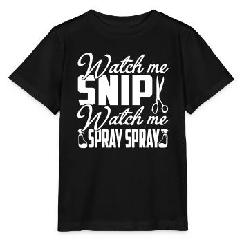 Hairstylist Watch Me Snip Watch Me Spray Spray - Stanley/Stella MINI CREATOR Kids’ T-Shirt - black - Front - Mikhail (115cm)