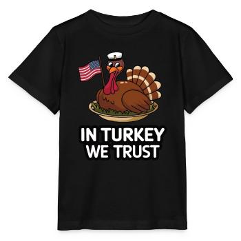 Dinde drôle de Thanksgiving - T-shirt bio MINI CREATOR Stanley/Stella Enfant - noir - Devant - Mikhail (115cm)