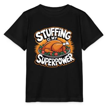 Lustiger Thanksgiving Truthahn - Stanley/Stella Kinder T-Shirt MINI CREATOR  - Schwarz - Vorne - Mikhail (115cm)