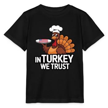 Dinde drôle de Thanksgiving - T-shirt bio MINI CREATOR Stanley/Stella Enfant - noir - Devant - Mikhail (115cm)