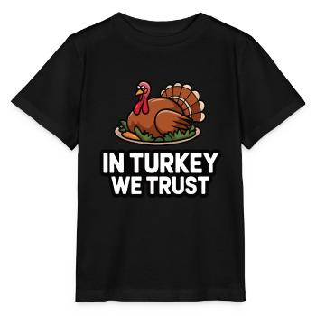 Dinde drôle de Thanksgiving - T-shirt bio MINI CREATOR Stanley/Stella Enfant - noir - Devant - Mikhail (115cm)
