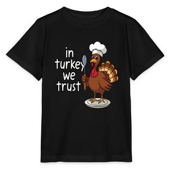 Dinde drôle de Thanksgiving - T-shirt bio MINI CREATOR Stanley/Stella Enfant - noir - Devant - Mikhail (115cm)