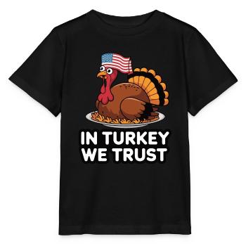 Lustiger Thanksgiving Truthahn - Stanley/Stella Kinder T-Shirt MINI CREATOR  - Schwarz - Vorne - Mikhail (115cm)