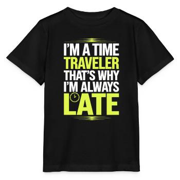 Passionné de science-fiction et de voyage dans le temps - T-shirt bio MINI CREATOR Stanley/Stella Enfant - noir - Devant - Mikhail (115cm)