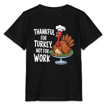 Dinde drôle de Thanksgiving - T-shirt bio MINI CREATOR Stanley/Stella Enfant - noir - Devant - Mikhail (115cm)