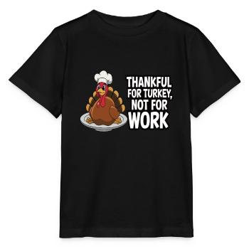 Dinde drôle de Thanksgiving - T-shirt bio MINI CREATOR Stanley/Stella Enfant - noir - Devant - Mikhail (115cm)