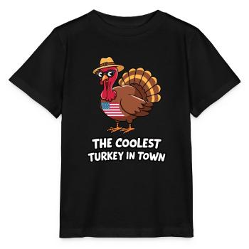 Lustiger Thanksgiving Truthahn - Stanley/Stella Kinder T-Shirt MINI CREATOR  - Schwarz - Vorne - Mikhail (115cm)