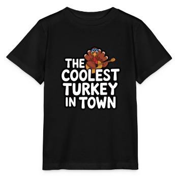 Lustiger Thanksgiving Truthahn - Stanley/Stella Kinder T-Shirt MINI CREATOR  - Schwarz - Vorne - Mikhail (115cm)