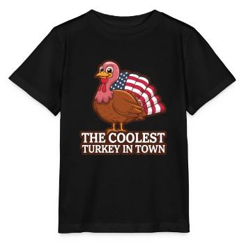 Lustiger Thanksgiving Truthahn - Stanley/Stella Kinder T-Shirt MINI CREATOR  - Schwarz - Vorne - Mikhail (115cm)