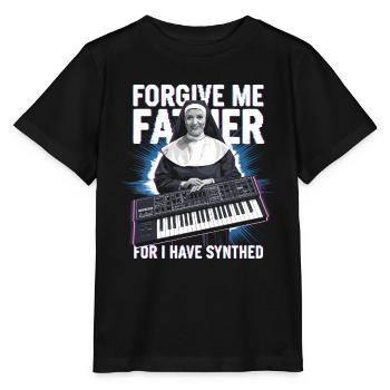 Forgive Me Father For I Have Synthed Funny Synth - Stanley/Stella MINI CREATOR Kids’ T-Shirt - black - Front - Mikhail (115cm)