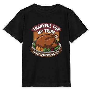 Lustiger Thanksgiving Truthahn - Stanley/Stella Kinder T-Shirt MINI CREATOR  - Schwarz - Vorne - Mikhail (115cm)