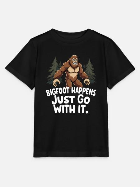 Bigfoot Believer Sasquatch Criatura críptida del bosque - Camiseta para niños MINI CREATOR de Stanley/Stella - negro