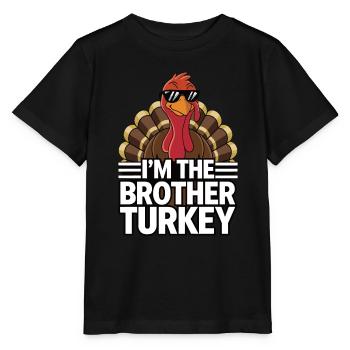 Dinde drôle de Thanksgiving - T-shirt bio MINI CREATOR Stanley/Stella Enfant - noir - Devant - Mikhail (115cm)