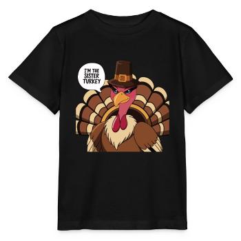 Dinde drôle de Thanksgiving - T-shirt bio MINI CREATOR Stanley/Stella Enfant - noir - Devant - Mikhail (115cm)
