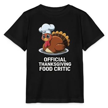 Dinde drôle de Thanksgiving - T-shirt bio MINI CREATOR Stanley/Stella Enfant - noir - Devant - Mikhail (115cm)
