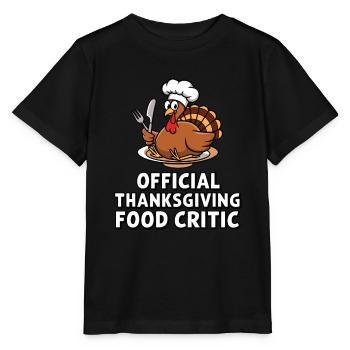 Dinde drôle de Thanksgiving - T-shirt bio MINI CREATOR Stanley/Stella Enfant - noir - Devant - Mikhail (115cm)