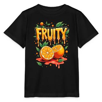 Fruchtig Orangen für einen Orangen Liebhaber - Stanley/Stella Kinder T-Shirt MINI CREATOR  - Schwarz - Vorne - Mikhail (115cm)