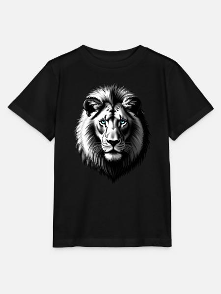 Löwe mit Blauen Augen Tier Motiv Kunst Löwen - Stanley/Stella Kinder T-Shirt MINI CREATOR  - Schwarz