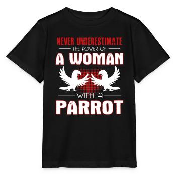 The Power Of A Woman With A Parrot - Stanley/Stella MINI CREATOR Kids’ T-Shirt - black - Front - Mikhail (115cm)