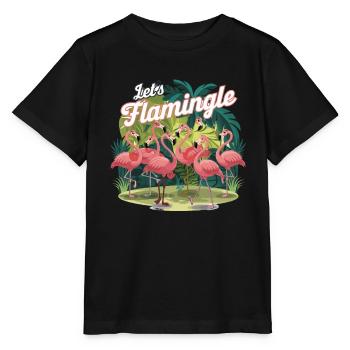Let's Flamingo - Stanley/Stella Kinder T-Shirt MINI CREATOR  - Schwarz - Vorne - Mikhail (115cm)