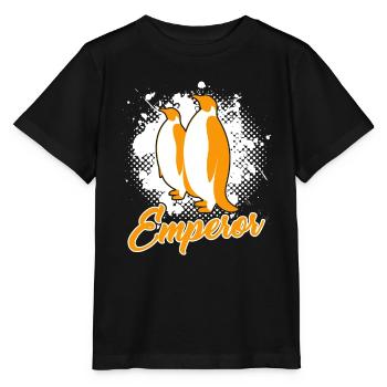 Emperor Penguin Family - Stanley/Stella MINI CREATOR Kids’ T-Shirt - black - Front - Mikhail (115cm)