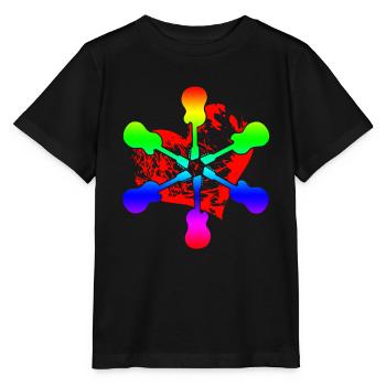 Acoustic Guitar Rainbow - Stanley/Stella MINI CREATOR Kids’ T-Shirt - black - Front - Mikhail (115cm)