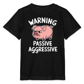 Warnung Passiv Aggressiv Schwein - Stanley/Stella Kinder T-Shirt MINI CREATOR  - Schwarz - Vorne - Mikhail (115cm)