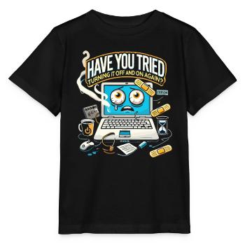 Haben Sie versucht, das Gerät aus- und wieder einz - Stanley/Stella Kinder T-Shirt MINI CREATOR  - Schwarz - Vorne - Mikhail (115cm)