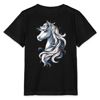 Pony Riding Pony Foal Rider Ponies Riding Pony Farm - Stanley/Stella MINI CREATOR Kids’ T-Shirt - black - Front - Mikhail (115cm)