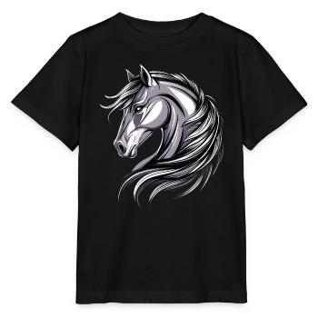 Pony Riding Pony Foal Rider Ponies Riding Pony Farm - Stanley/Stella MINI CREATOR Kids’ T-Shirt - black - Front - Mikhail (115cm)