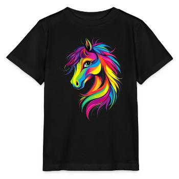 Pony Riding Pony Foal Rider Ponies Riding Pony Farm - Stanley/Stella MINI CREATOR Kids’ T-Shirt - black - Front - Mikhail (115cm)