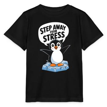 Le pingouin s’éloigne du stress - T-shirt bio MINI CREATOR Stanley/Stella Enfant - noir - Devant - Mikhail (115cm)