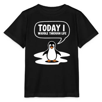 Aujourd’hui, je me dandine dans la vie - T-shirt bio MINI CREATOR Stanley/Stella Enfant - noir - Devant - Mikhail (115cm)