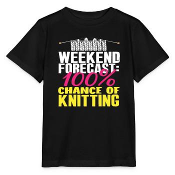 Wochenend-Prognose: 100% Stricken - Stanley/Stella Kinder T-Shirt MINI CREATOR  - Schwarz - Vorne - Mikhail (115cm)
