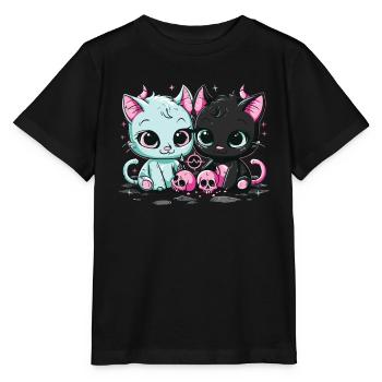 Kawaii Cat Pastel Goth Devilish - Stanley/Stella MINI CREATOR Kids’ T-Shirt - black - Front - Mikhail (115cm)
