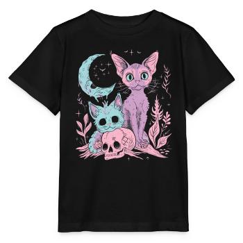 Kawaii Cat Pastel Goth Devilish - Stanley/Stella MINI CREATOR Kids’ T-Shirt - black - Front - Mikhail (115cm)