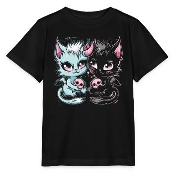 Kawaii Cat Pastel Goth Devilish - Stanley/Stella MINI CREATOR Kids’ T-Shirt - black - Front - Mikhail (115cm)