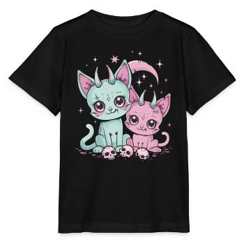 Kawaii Cat Pastel Goth Devilish - Stanley/Stella MINI CREATOR Kids’ T-Shirt - black - Front - Mikhail (115cm)
