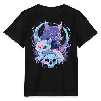 Kawaii Cat Pastel Goth Devilish - Stanley/Stella MINI CREATOR Kids’ T-Shirt - black - Front - Mikhail (115cm)