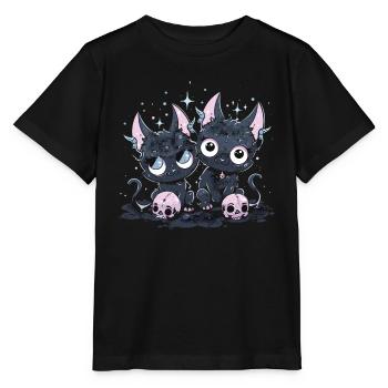 Kawaii Cat Pastel Goth Devilish - Stanley/Stella MINI CREATOR Kids’ T-Shirt - black - Front - Mikhail (115cm)