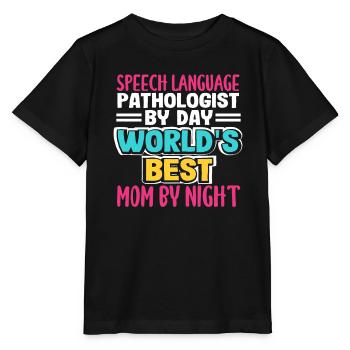 Logopädin Am Tag Weltbeste Mama - Stanley/Stella Kinder T-Shirt MINI CREATOR  - Schwarz - Vorne - Mikhail (115cm)