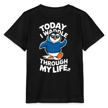 Aujourd’hui, je me dandine dans ma vie - T-shirt bio MINI CREATOR Stanley/Stella Enfant - noir - Devant - Mikhail (115cm)
