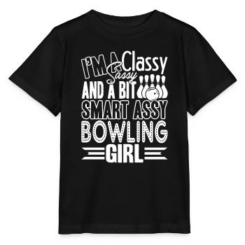 Bowling Sassy Bowling Girl - Stanley/Stella MINI CREATOR Kids’ T-Shirt - black - Front - Mikhail (115cm)
